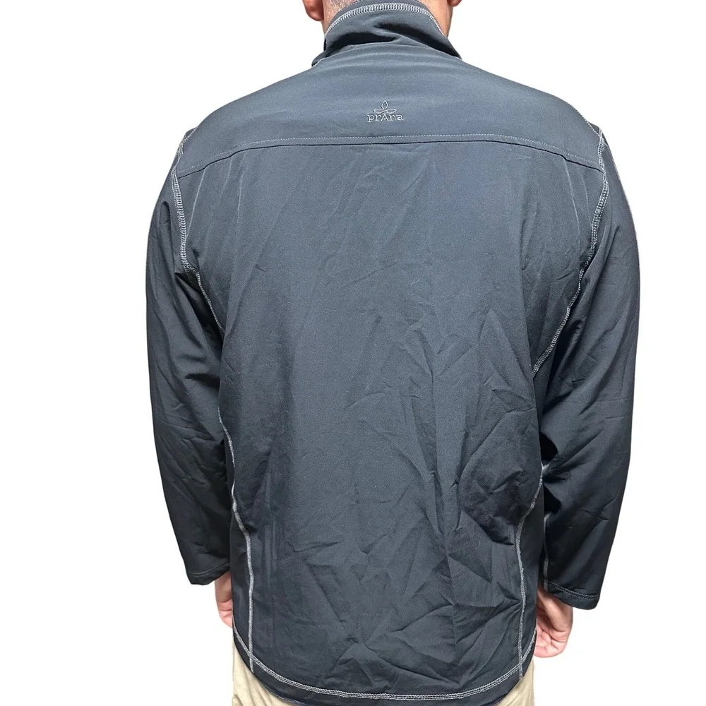 prAna Breathe Jacket Men's L Black Softshell Full Zip Gorpcore Hiking 2009